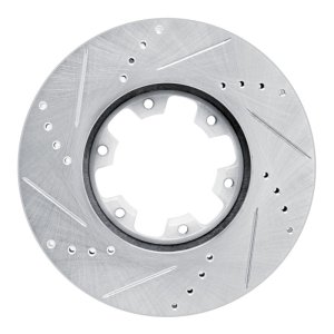 Nissan NV350 UrVan Brake Rotor (1) - Front Right - R1 Concepts - Drilled & Slotted - Silver - `02-`24